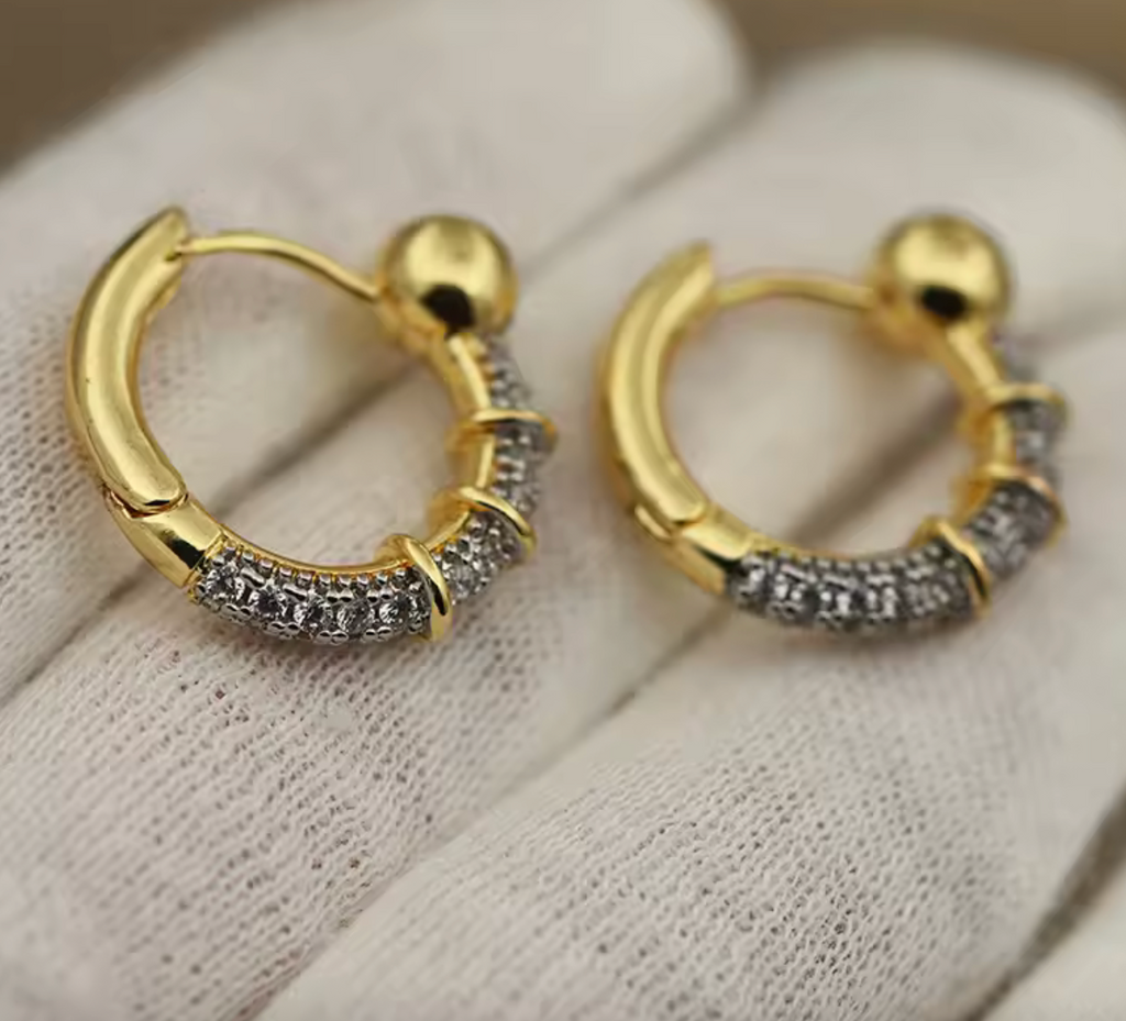 Geometric Crystal Beads Stud Earrings