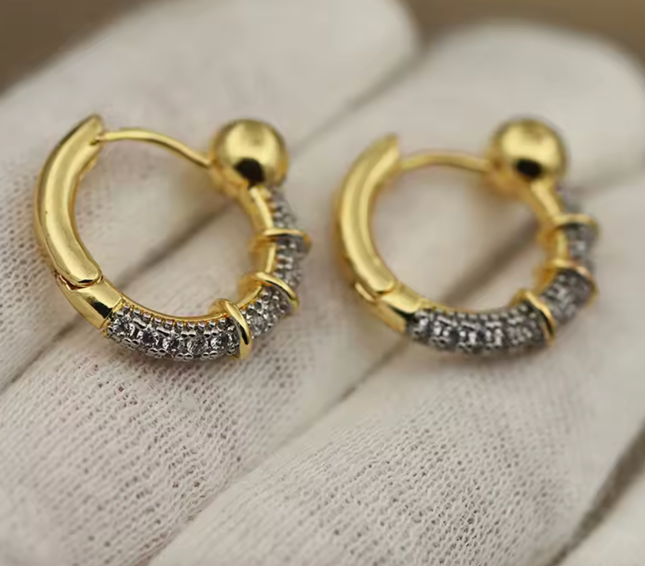 Geometric Crystal Beads Stud Earrings