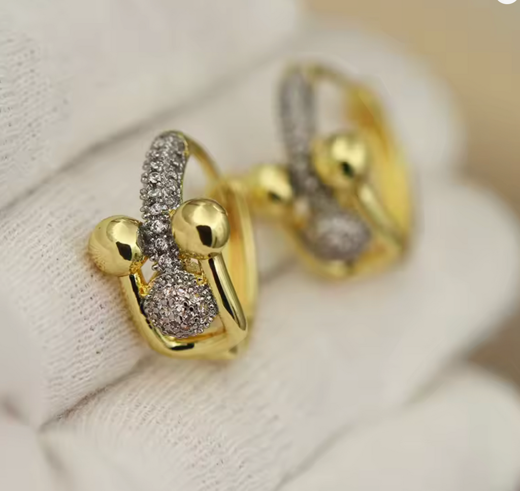 Geometric Crystal Beads Stud Earrings