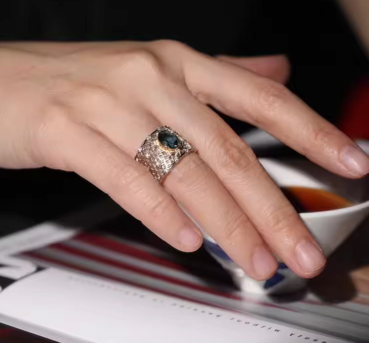 925 Sterling Silver Topaz Ring