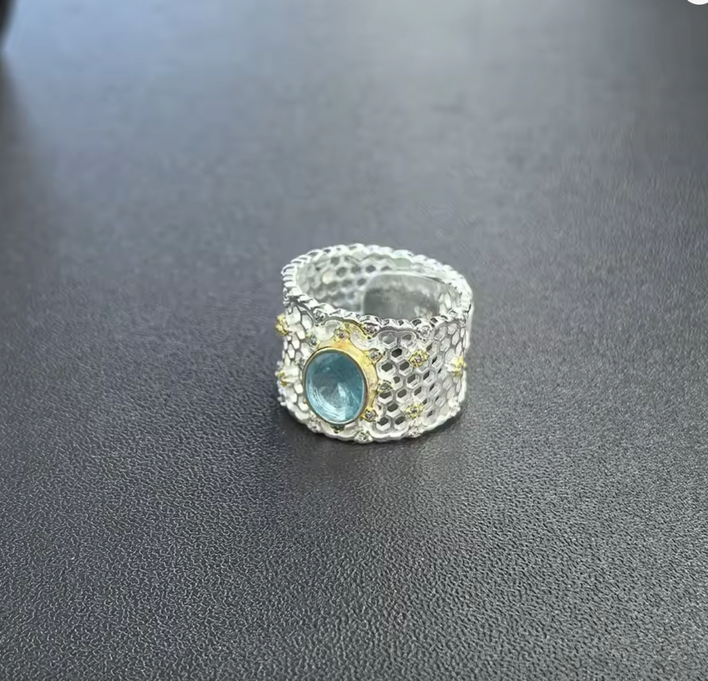 925 Sterling Silver Topaz Ring
