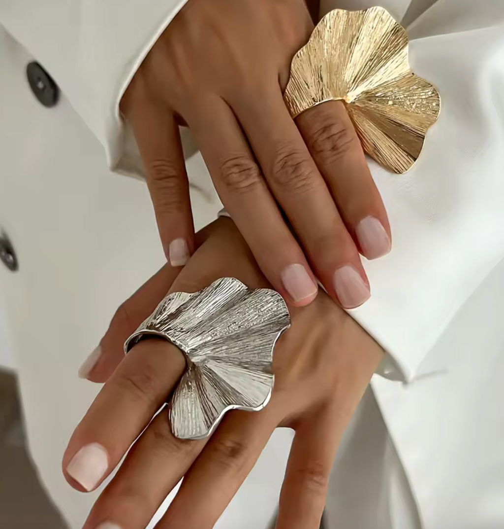 Ginkgo Leaf Fan-Shaped Ring
