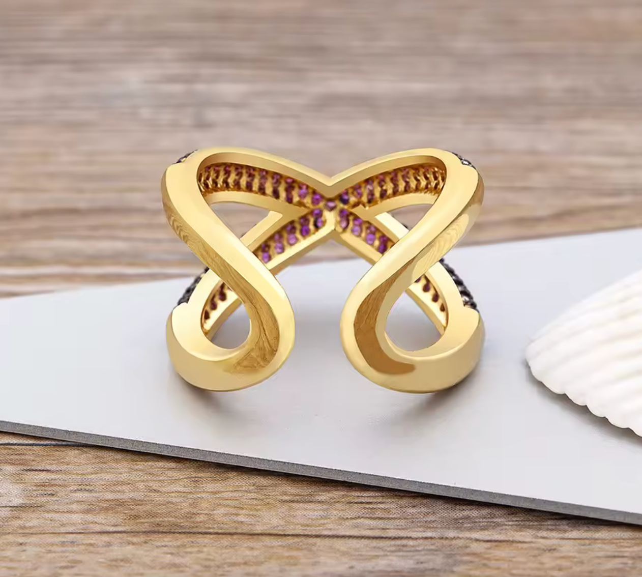 X-Shaped CZ Cross Ring